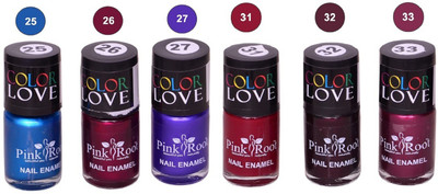 

Pink Root Nail Polish No. 25,26,27,31,32,33 Multicolor(Pack of 6)