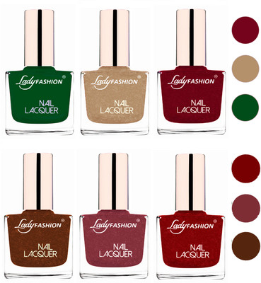 

Lady Fashion 60 Seconds Super Shine Nail Polish (Set of 6) Dark Green,Beach Nude,Pink,Copper,Mauve,Red(Pack of 6)