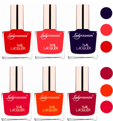 

Lady Fashion 60 Seconds Super Shine Nail Polish (Set of 6) Bright Red,Baby Pink,Blue,Sweet Red,Juicy Orange,Pink(Pack of 6)
