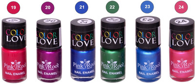 

Pink Root Nail Polish No. 19,20,21,22,23,24 Multicolor(Pack of 6)