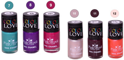 

Pink Root Nail Polish No. 16,17,18,19,20,21 Multicolor(Pack of 6)
