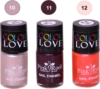 

Pink Root Nail Polish No. 10,11,12 Multicolor(Pack of 3)