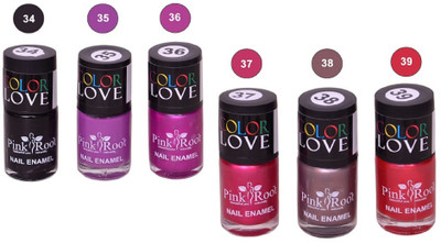 

Pink Root Nail Polish No. 34,35,36,37,38,39 Multicolor(Pack of 6)