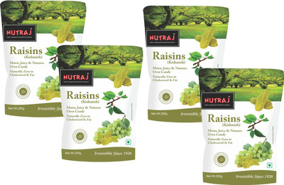 

Nutraj Healthy Bites Raisins (Kishmish) 250 gm Each (Pack of 4) Raisins(1000 g, Pouch)