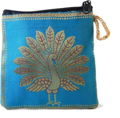 

37 ThirtySeven Zari work Silk Hand Held Pouch for womens Pouch(Blue)
