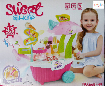 

kiti kits Sweet Ice Cream Candy Shop Car With Soft Light And Sound For Kids(HCCD ENTERPRISE)