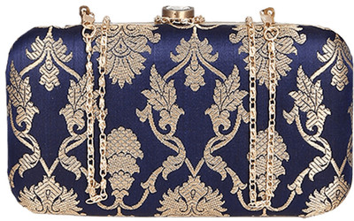 

TJORI Women Evening/Party Blue Canvas Shoulder Bag