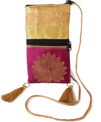 

37 ThirtySeven Women Casual, Evening/Party Pink Silk Sling Bag