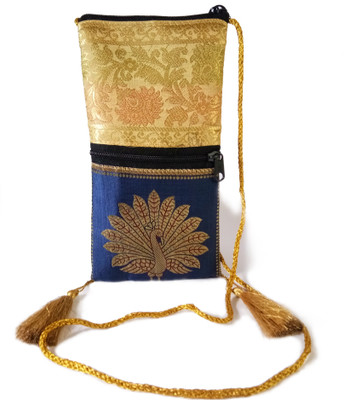

37 ThirtySeven Women Casual, Evening/Party Blue Silk Sling Bag