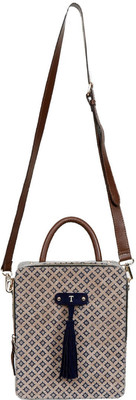 

TJORI Women Casual Beige Canvas Shoulder Bag