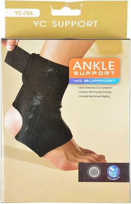 

Iris YC Adjustable Ankle Brace Breathable Nylon Material Super Elastic and Comfortable Ankle Support (Free Size, Black)