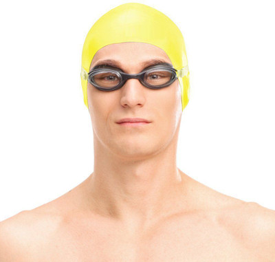 QUINERGYS ™ Safety Yellow - Swimming Cap, Silicone Swimming Cap,Anti-allergy - High Elasticity - Durable,Does Not Pull Hair Swimming Cap(Yellow, Pack of 1)