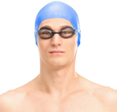 QUINERGYS ® Slight Blue - Swimming Cap, Silicone Swimming Cap,Anti-allergy - High Elasticity - Durable,Does Not Pull Hair Swimming Cap(Blue, Pack of 1)