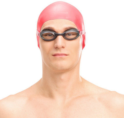 

QUINERGYS ™ Reseda - Swimming Cap, Silicone Swimming Cap,Anti-allergy - High Elasticity - Durable,Does Not Pull Hair Swimming Cap(Red, Pack of 1)