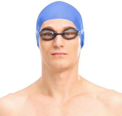 

QUINERGYS ® Draught - Swimming Cap, Silicone Swimming Cap,Anti-allergy - High Elasticity - Durable,Does Not Pull Hair Swimming Cap(Blue, Pack of 1)