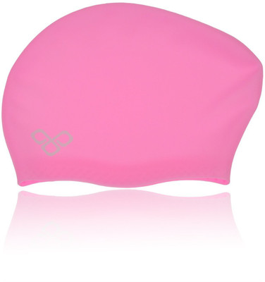 

QUINERGYS ® Carnation - Waterproof Silicone Long Hair Swim Cap That keep Hair Dry Swimming Cap(Pink, Pack of 1)