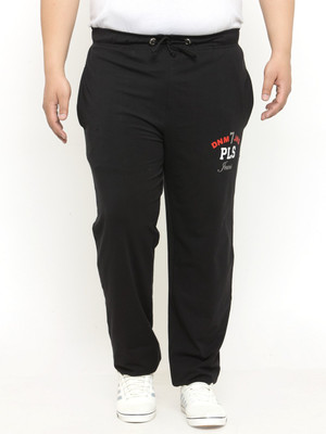 PLUSS Solid Men Black Track Pants