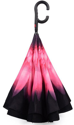 

Fully Double Layer Inverted Reversible No Drip Umbrella With C Shape Handle, Umbrella(Multicolor)