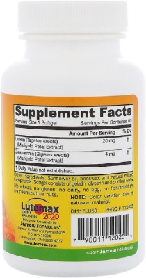 

Jarrow Formulas Jarrow Formulas, Lutein, 20 mg,(60 No)