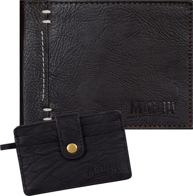 

Mogoul Men Brown, Black Genuine Leather Wallet(6 Card Slots), Brwnblkpumcw201802
