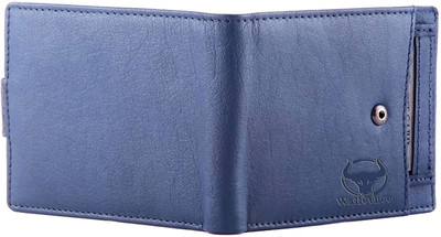

WalletLee Men Blue Genuine Leather Wallet(8 Card Slots)