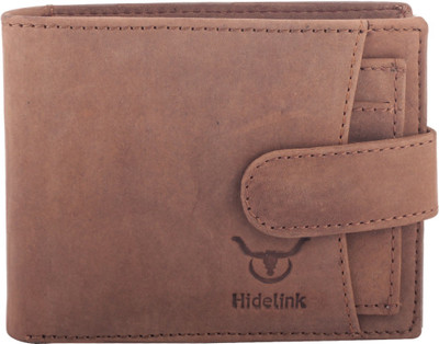 

Hidelink Men Brown Genuine Leather Wallet(6 Card Slots)