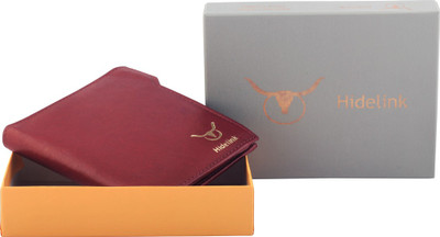 

Hidelink Men Brown Genuine Leather Wallet(10 Card Slots), Cherry brown