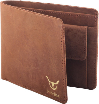 

Hidelink Men Brown Genuine Leather Wallet(3 Card Slots)