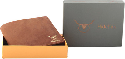 

Hidelink Men Brown Genuine Leather Wallet(3 Card Slots)
