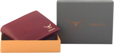 

Hidelink Men Brown Genuine Leather Wallet(8 Card Slots), Cherry brown
