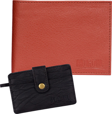 

Mogoul Men Tan, Black Genuine Leather Wallet(12 Card Slots), Tanblkpumcw201804