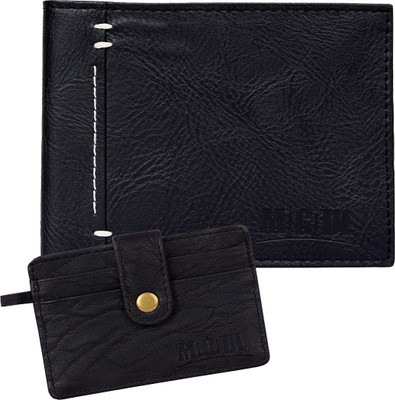 

Mogoul Men Black, Black Genuine Leather Wallet(6 Card Slots), Blkblkpumcw201802