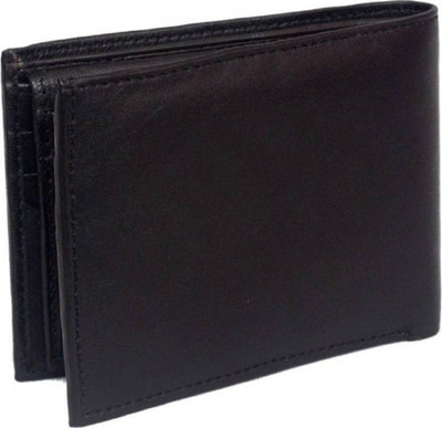 

LS Letsshop Men Black Genuine Leather Wallet(4 Card Slots)