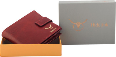 

Hidelink Men Brown Genuine Leather Wallet(4 Card Slots), Cherry brown