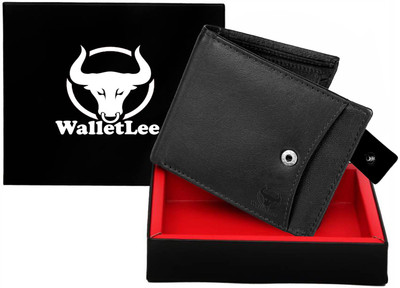 

WalletLee Men Black Genuine Leather Wallet(8 Card Slots)