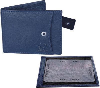

WalletLee Men Blue Genuine Leather Wallet(8 Card Slots)