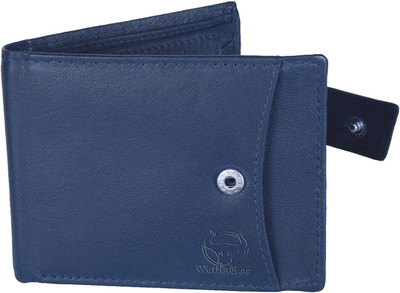 

WalletLee Men Blue Genuine Leather Wallet(8 Card Slots)