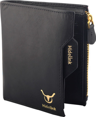 

Hidelink Men Casual Black Genuine Leather Wallet(10 Card Slots)
