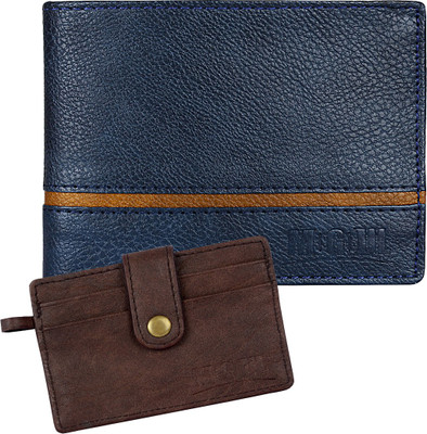 

Mogoul Men Blue, Brown Genuine Leather Wallet(7 Card Slots), Multi