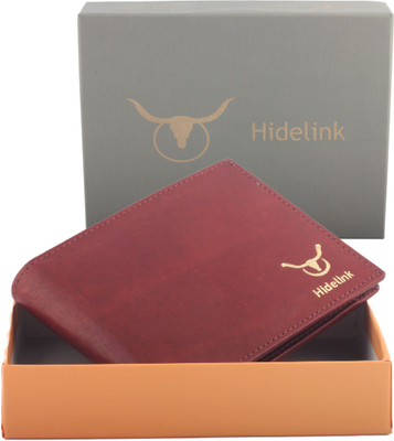 

Hidelink Men Brown Genuine Leather Wallet(4 Card Slots), Cherry brown