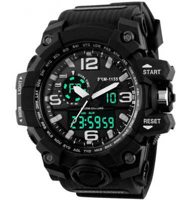 

Shivam Retail SR AD1155BLK Full Black Dual Time Watch - For Men