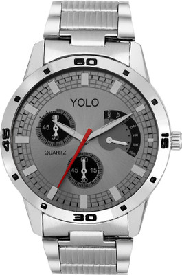 

YOLO Men's Analog Round Grey Dial Silver Chain Watch Watch - For Men