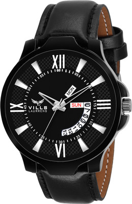 

Vills Laurrens VL-1099 Black Strap Day And Date Series Watch - For Men
