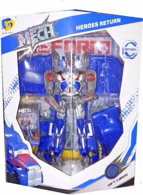 

TALKING GANESHA The Last Knight Deluxe Optimus Prime Robot to Truck Action Figure Toy For Kids(Blue)