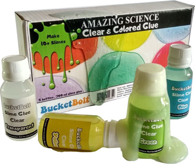 

BucketBolt Transparent Glue for Slime. 5 Bottles 300 ml Glue, Make More Than 10 Slimes of Different Colors.for Boys and Girls Above 4 Years. Useful in Birthday Parties Return Gifts