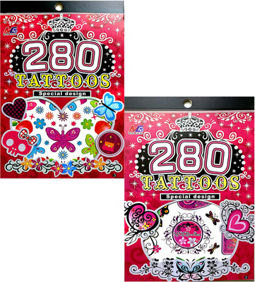 

Ascend Store Combo of 2 Tattoo Booklets of Attractive Designs for Kids. Book No 2 & 3