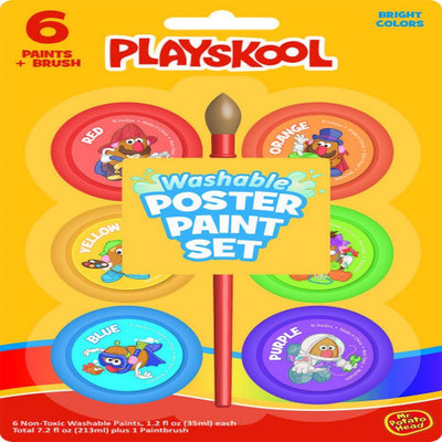 

Playskool 6 CT. WASHABLE POSTER PAINT SET WITH BRUSH