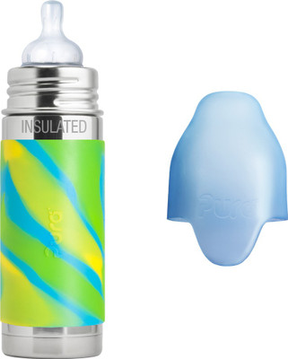 

Pura 9 oz Insulated Stainless Steel Feeding Bottle with Silicone Nipple - 260 ml(Aqua Swirl)