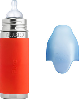 

Pura 9 oz Insulated Stainless Steel Feeding Bottle with Silicone Nipple - 260 ml(Orange)