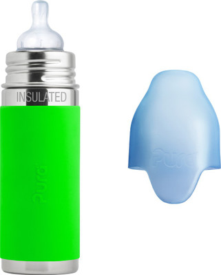 

Pura 9 oz Insulated Stainless Steel Feeding Bottle with Silicone Nipple - 260 ml(Green)